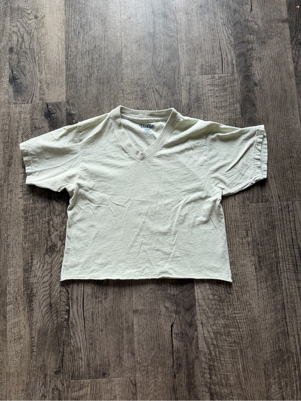 Brandy Melville Light Cream V-Neck Tee